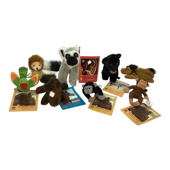 Vintage Botswana Trust Collectors Series Stuffed Animal Beanie Babies - set of 8 - Picture 1 of 6